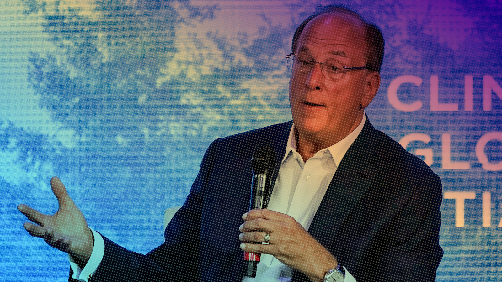 CEO of BlackRock Larry Fink speaks at the Clinton Global Initiative in 2022, in New York.