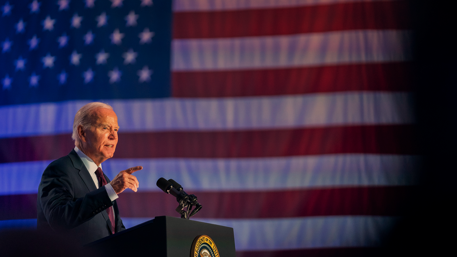 President Joe Biden speaking at a campaign event in Nevada in 2024. (AP Photo/Stephanie Scarbrough)