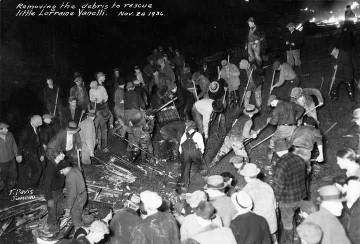 Following Juneau’s 1936 landslide, rescuers searched for Lorraine Vanali and other victims 