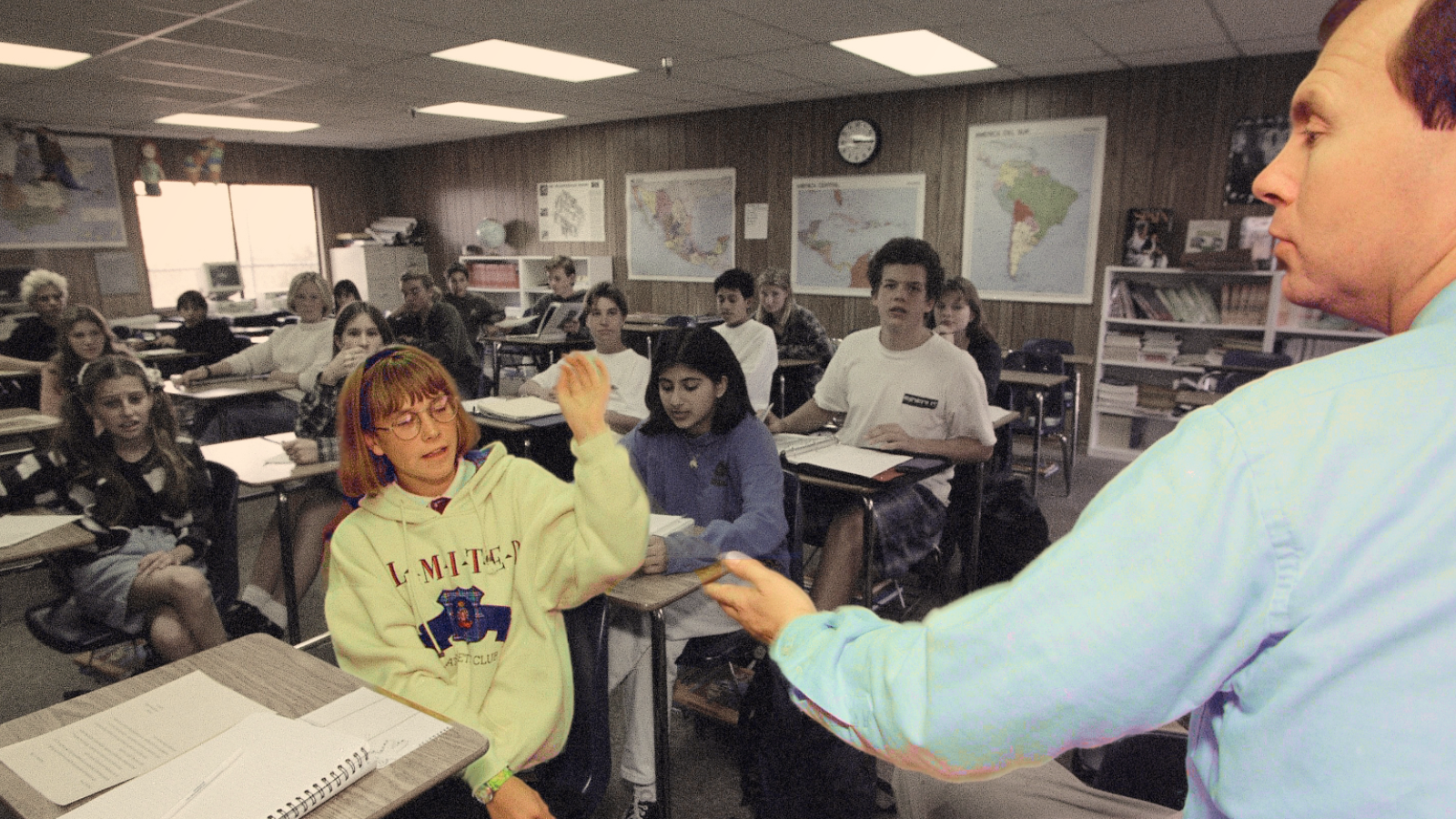 A group of students learning in a classroom.