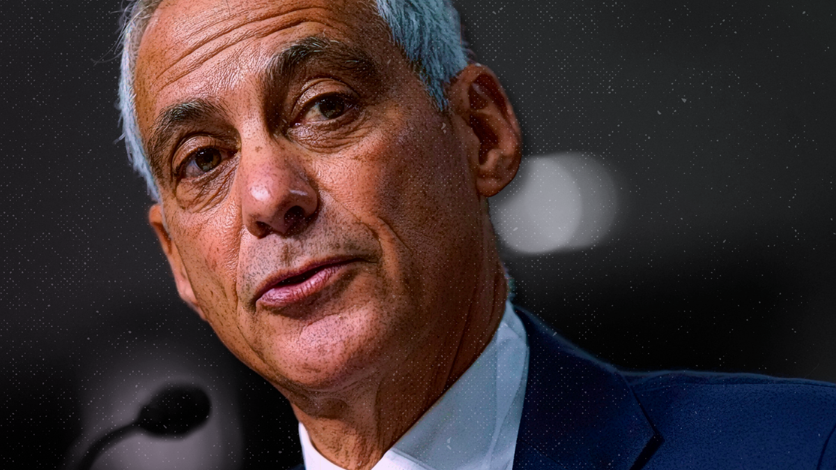 Rahm Emanuel speaks on Capitol Hill in Washington, D.C., October 2021. (AP Photo/Patrick Semansky)